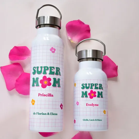 Termo floral personalizado para mamá
