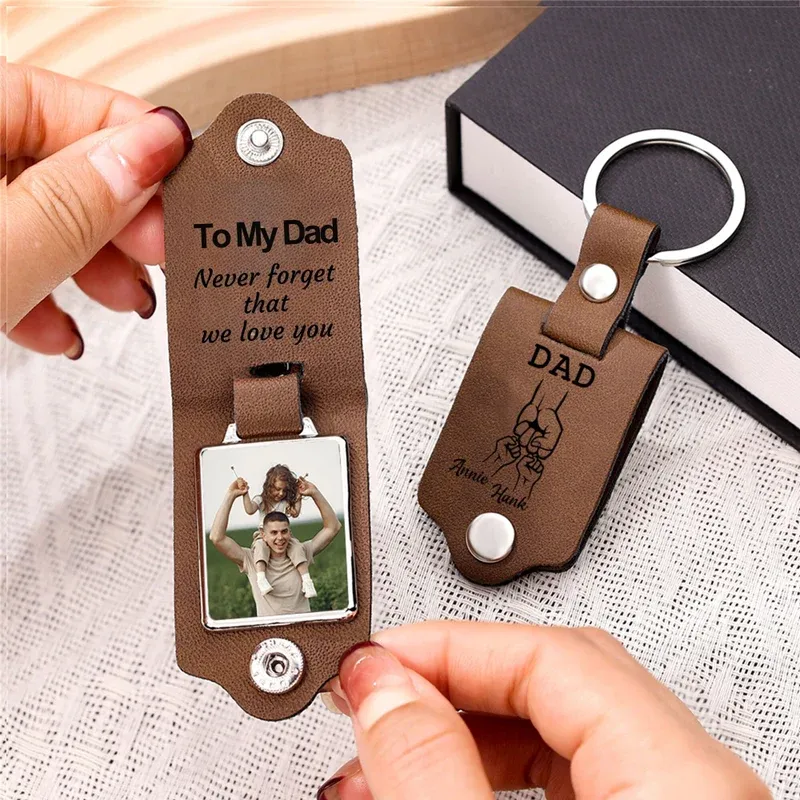 Ejemplo de llavero personalizado con foto para papá