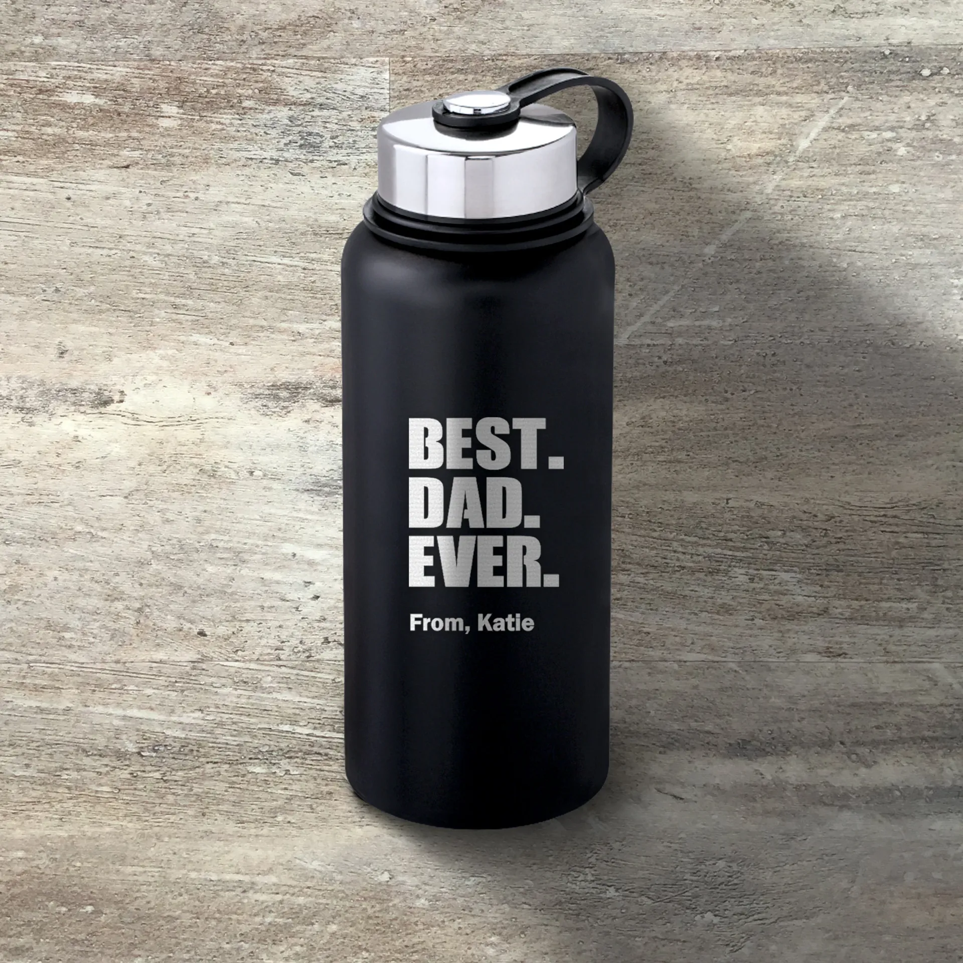 Ejemplo de botella personalizada Best Dad Ever