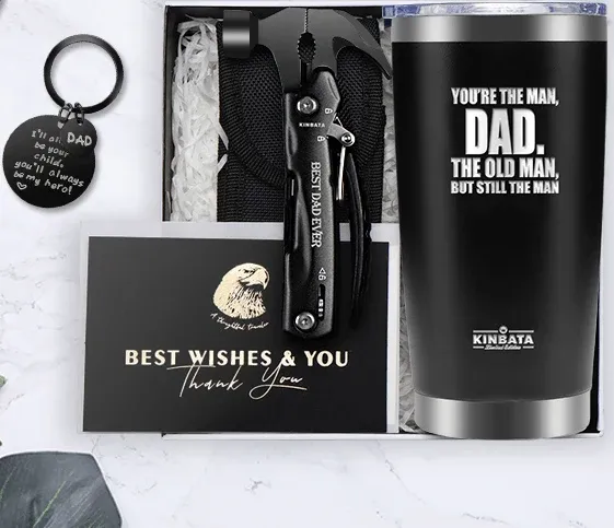 Ejemplo de kit personalizado para papá con termo y herramienta